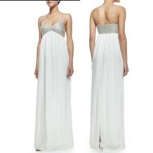 L'Agence Two-Tone Combo Maxi Dress $425
